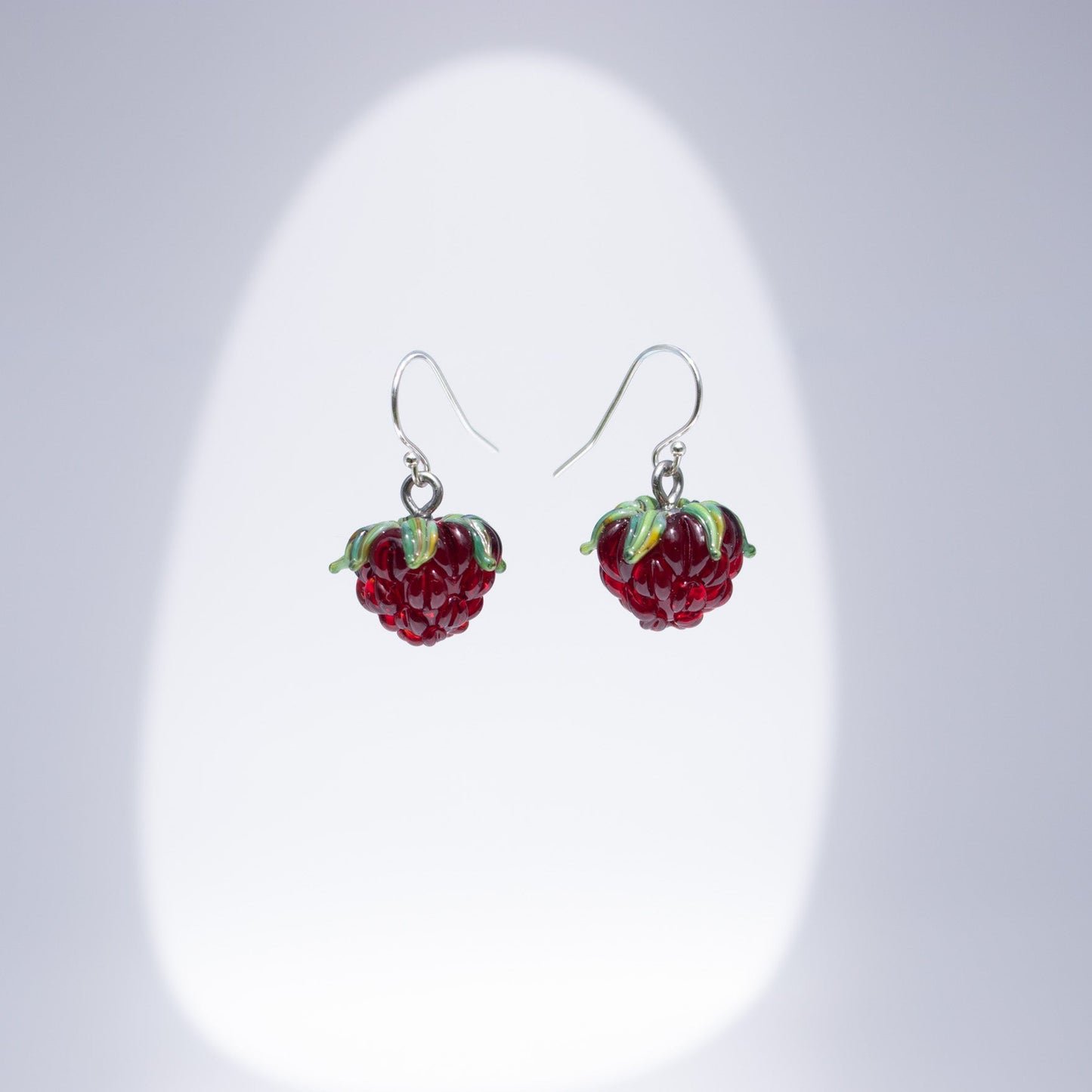 Glass Raspberry Earrings
