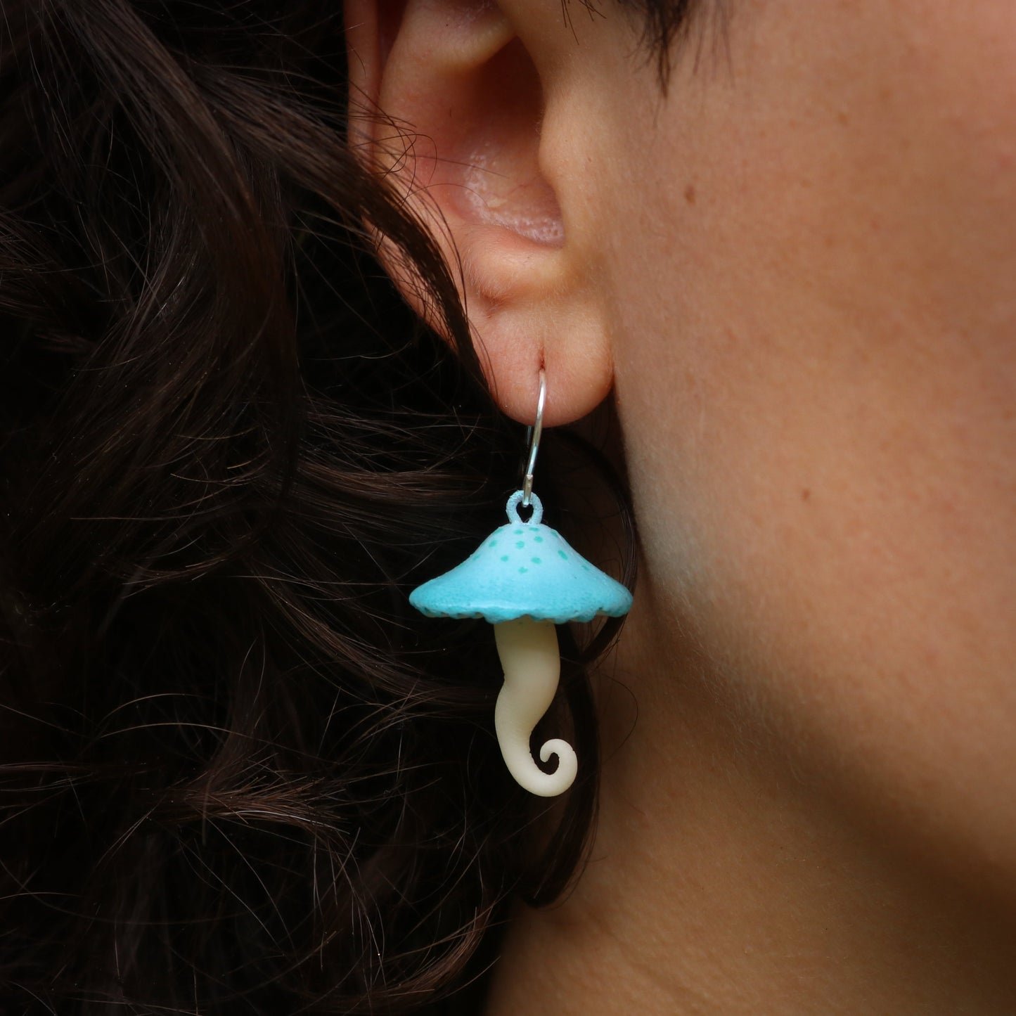 Blue Ombre Mushroom Earring