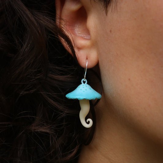 Blue Ombre Mushroom Earring